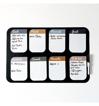 Magnetic slates for weekly planning and magnetic board