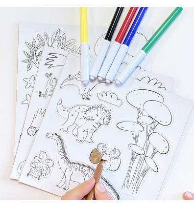 Dinosaur coloring booklet - Dinosaurs - erasable coloring book