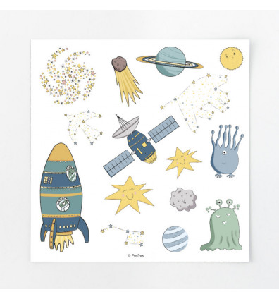 set of magnets for children theme in space