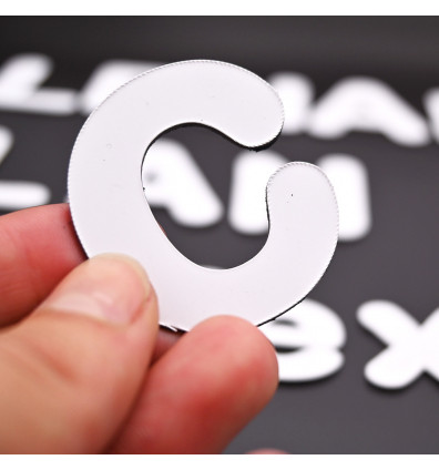 Magnetic letters - white - pack of 125 magnets