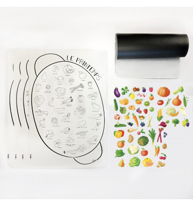magnetic season calendar - fruits and vegetables - spring