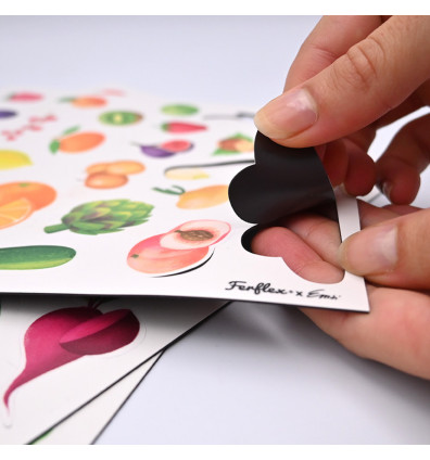 Magnetic posters of seasonal fruits and vegetables