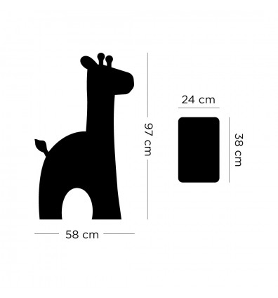 Magnetic wall chart in the shape of a giraffe