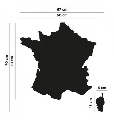 Tableau magnétique ardoise souple murale carte de France 