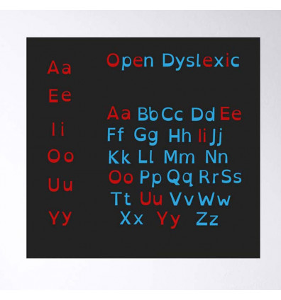 magnetic alphabet Open dyslexic - set of 129 magnets