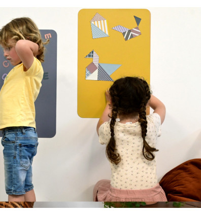 Yellow Mustard magnetic board to play and display - from 3 years old -ferflex