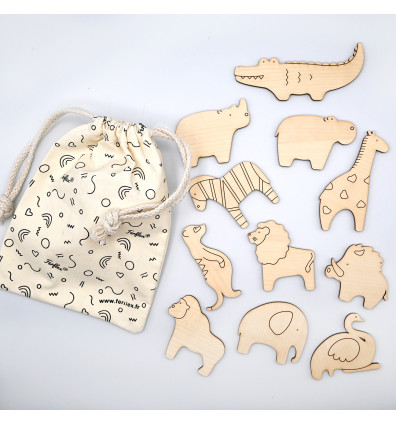 Magnetic wooden game - The animals of the savannah by Ferflex