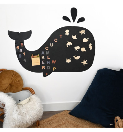 magnetic whale board and wooden magnets ocean animals