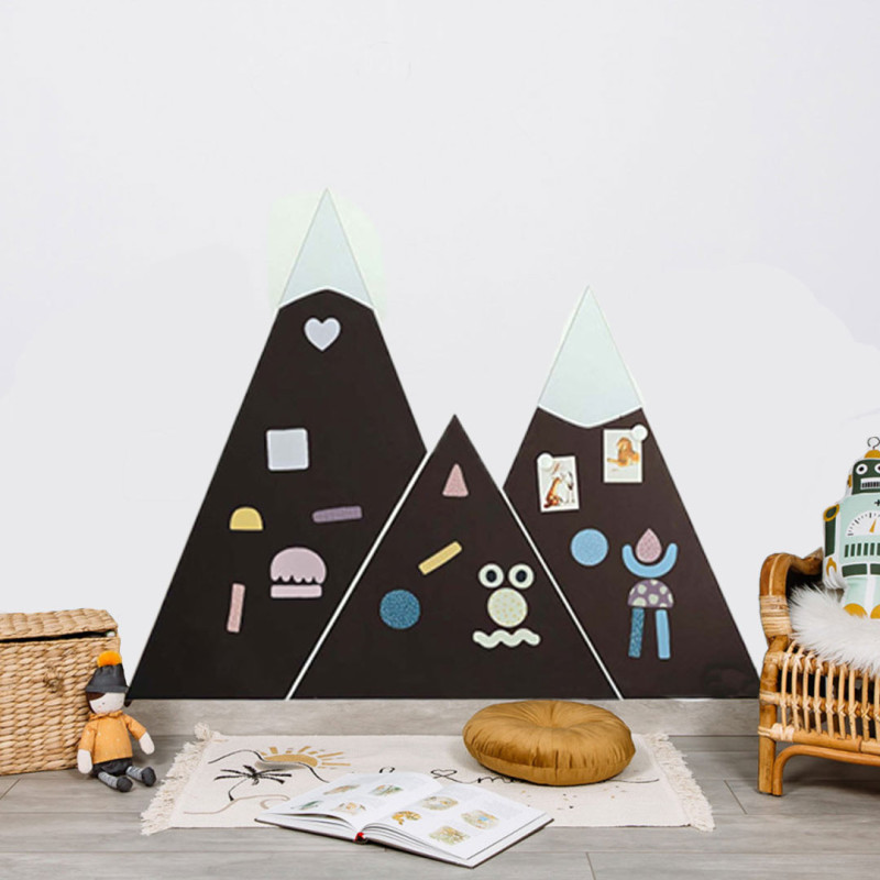magnetic wall chart in the shape of a mountain for a child's room