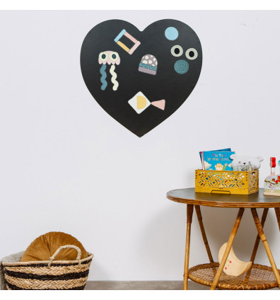 Magnetic heart-shaped wall chart to decorate a child's room - Chart to create a play area