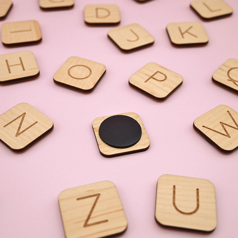 Magnetic wooden letters for fridge or magnetic board - Ferflex
