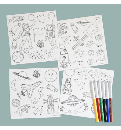 flexible coloring magnet to create your own magnets - space theme