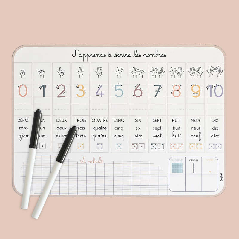 Magnetic educational erasable slate I'm learning to write numbers - for kids - Ferflex
