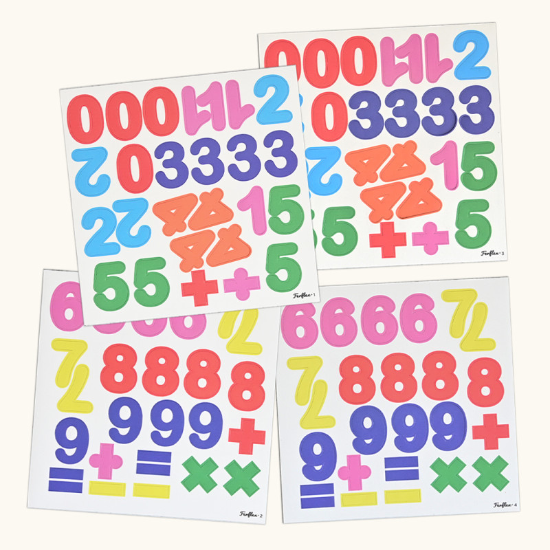 Multicolored magnetic numbers - educational game for children - Ferflex