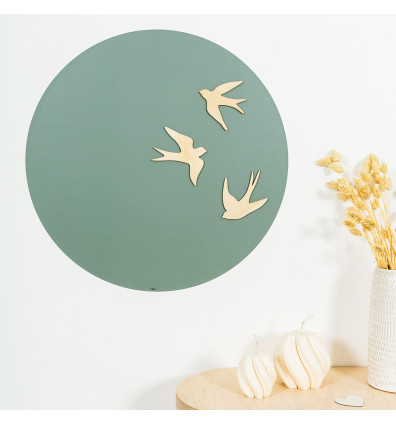 Wall decoration with magnetic swallows in maple wood - Ferflex