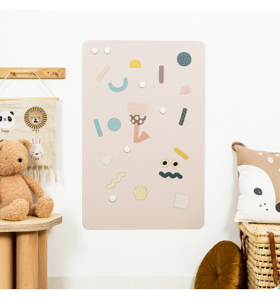 large rectangle pink magnetic board for children's room - Ferflex