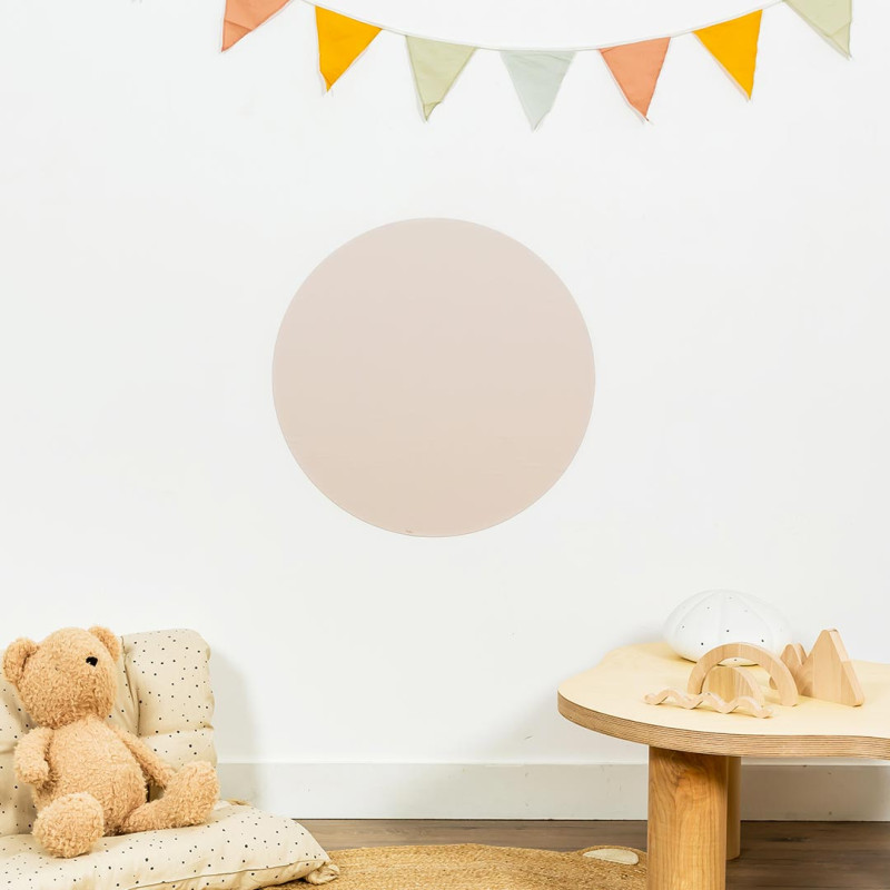 Round pink and beige magnetic board for children's room - Ferflex
