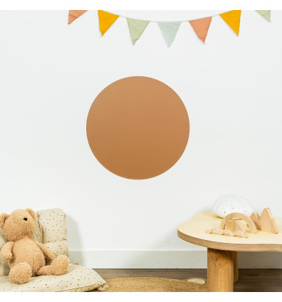 Round magnetic board in Caramel for children's bedroom - Ferflex