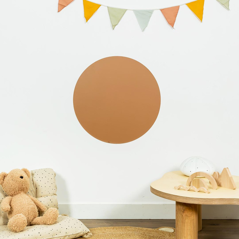 Round magnetic board in Caramel for children's bedroom - Ferflex