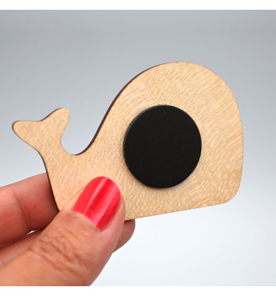 Wooden magnet - whale shape for fridge - Ferflex