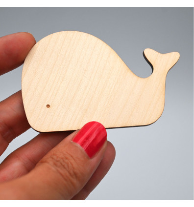 wooden magnet - whale shape for fridge - Ferflex