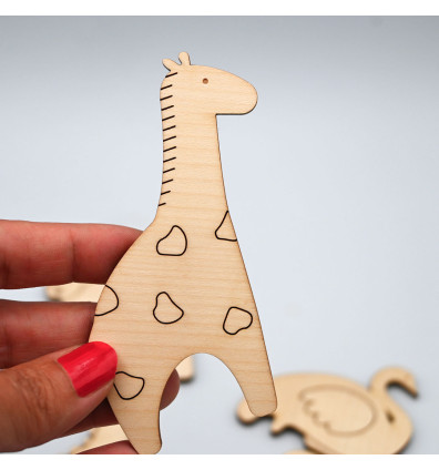 wooden magnet - giraffe shape for fridge - Ferflex