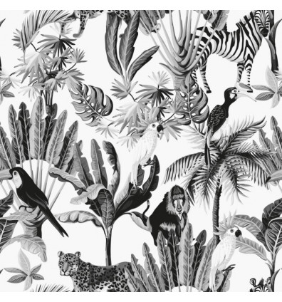Magnetic jungle wallpaper interchangeable black and white