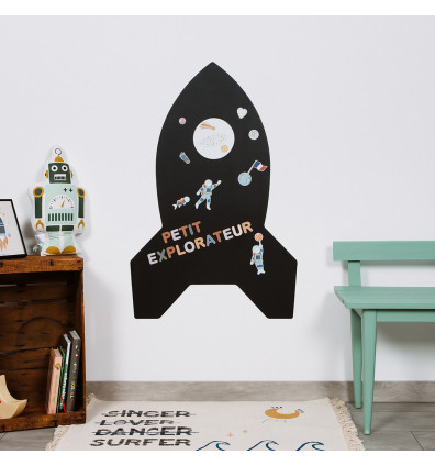 Magnetic wall chart in the shape of a rocket