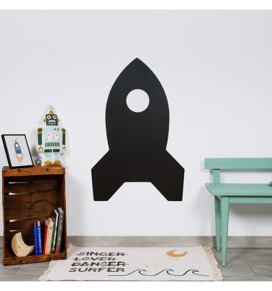 Magnetic wall chart in the shape of a rocket