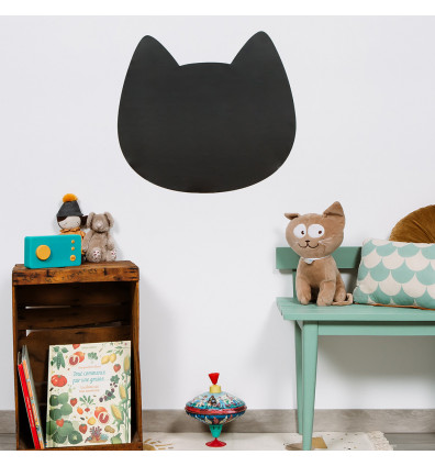 Magnetic wall chart in the shape of a cat's head