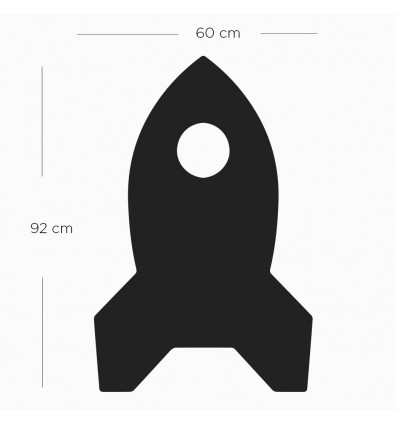 Dimensions Magnetic wall chart in the shape of a rocket
